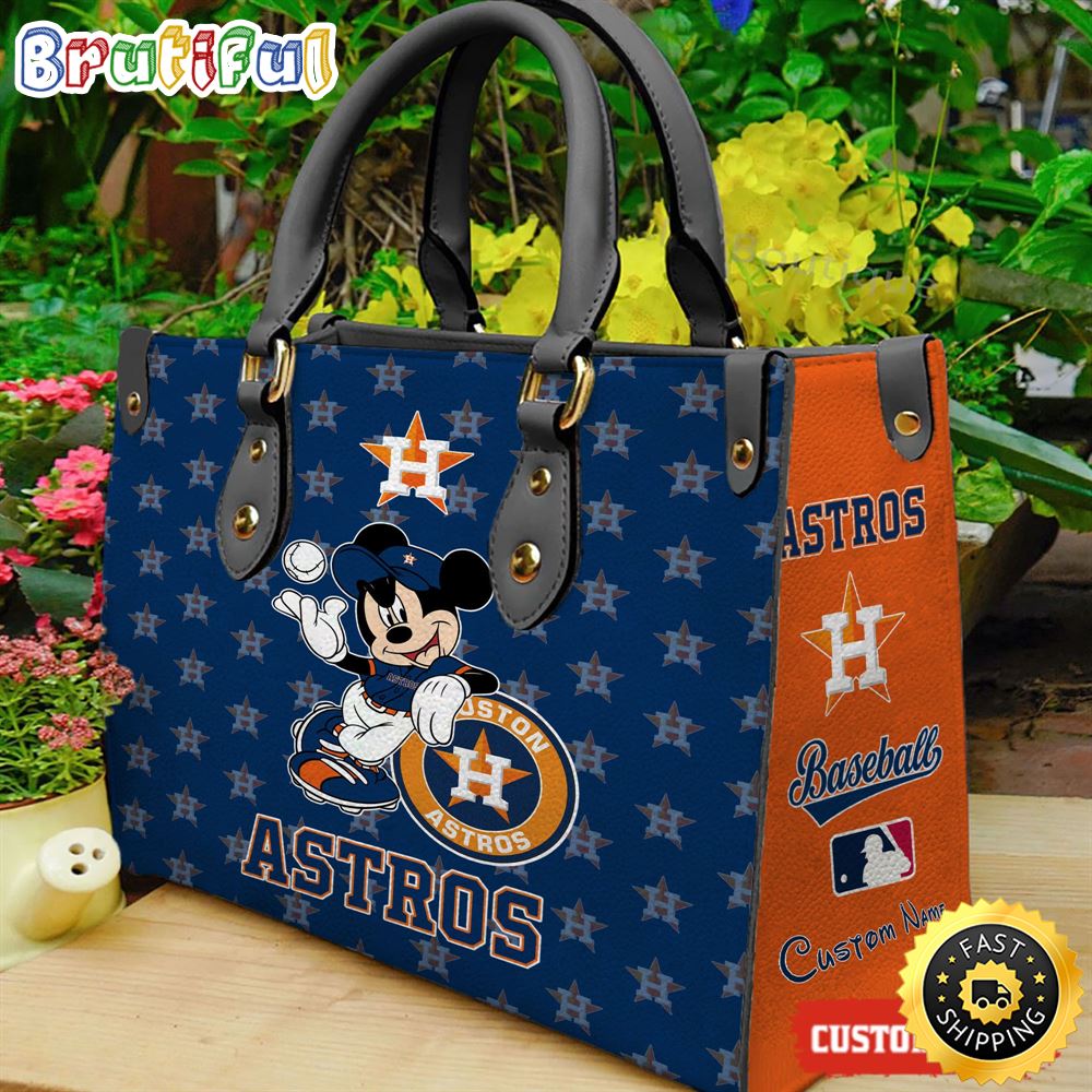 Sportswearmerch Houston Astros MLB x Mickey Leather Handbag For Fan