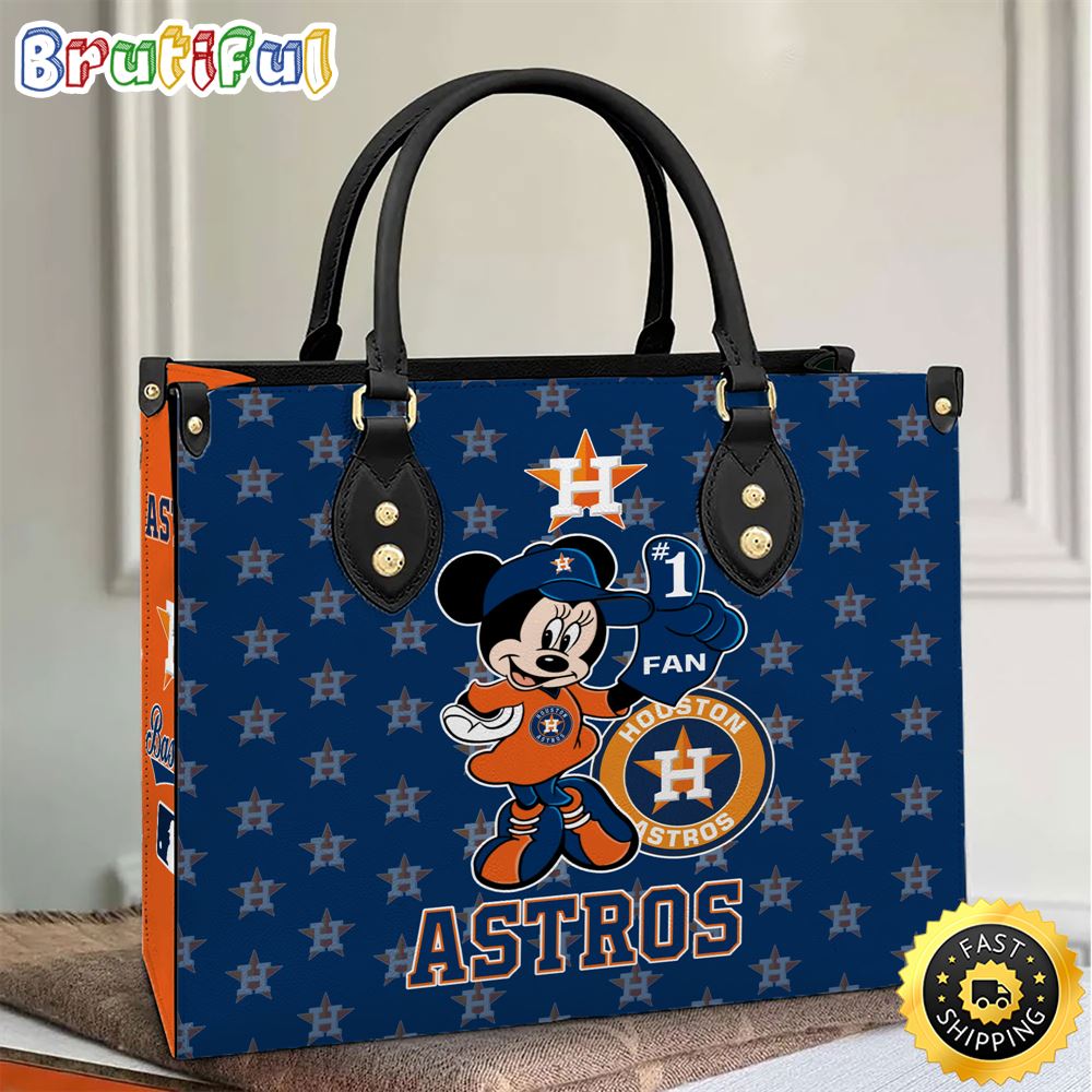 Sportswearmerch Houston Astros MLB x Minnie Leather Handbag For Fan