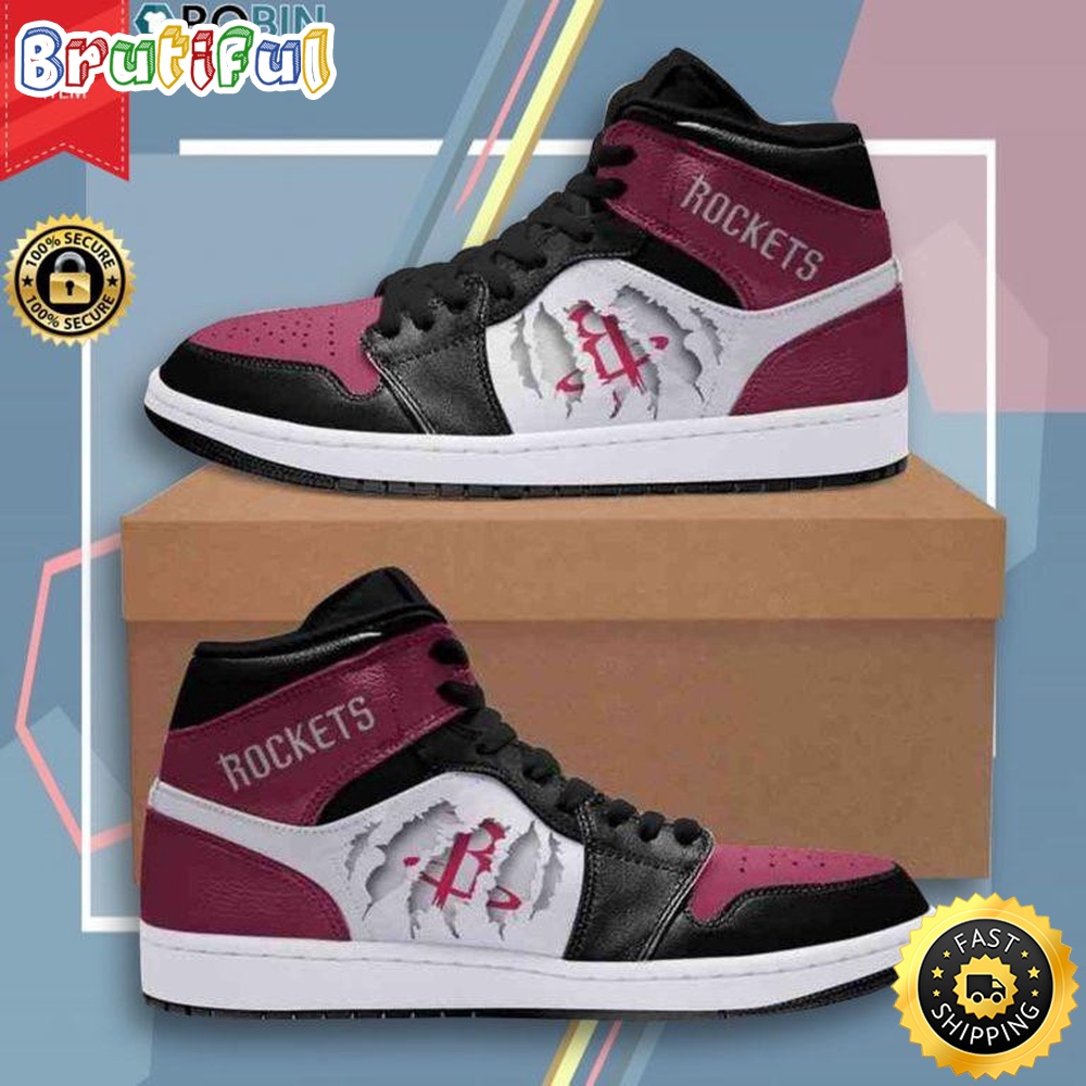 Sportswearmerch Houston Rockets NBA AJ1 High Sneakers Shoes For Men And Women