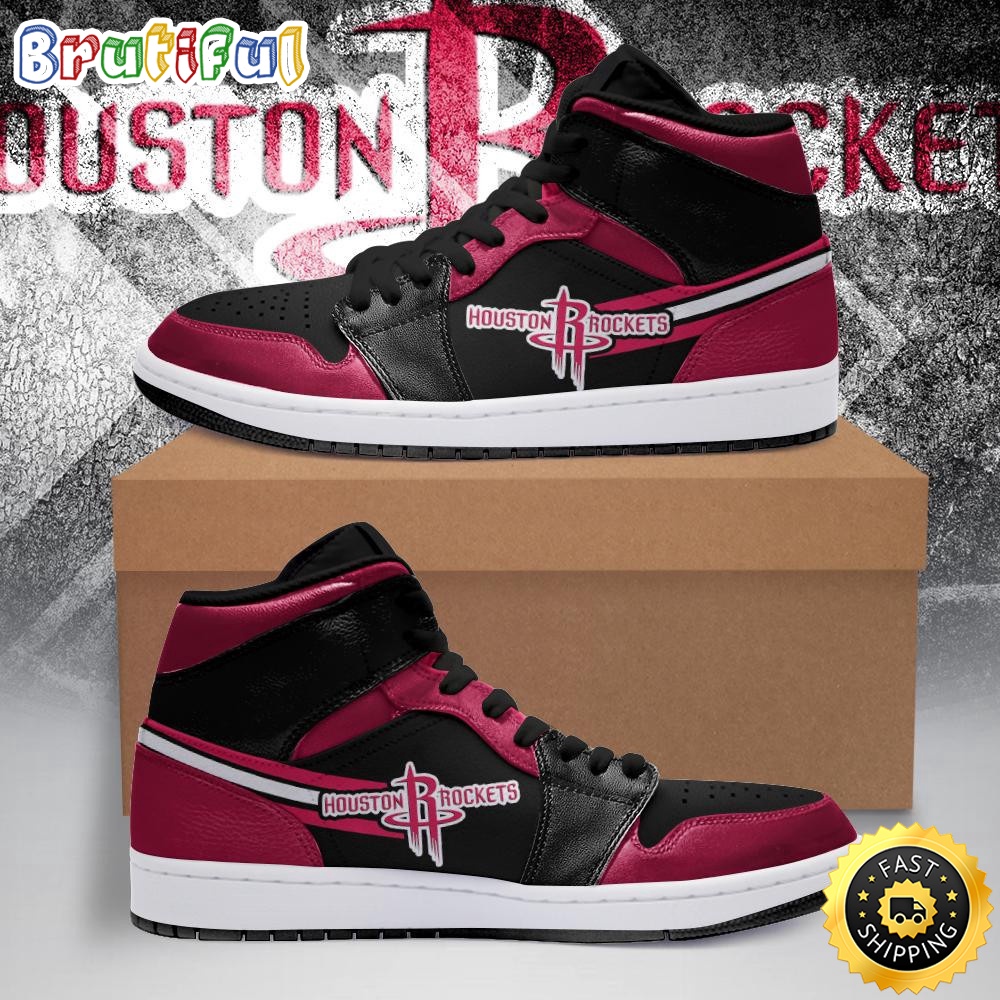 Sportswearmerch Houston Rockets NBA AJ1 High Sneakers Shoes For Men And Women