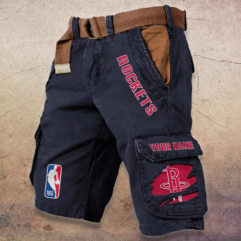 Sportswearmerch Houston Rockets NBA Denim Short For Fan