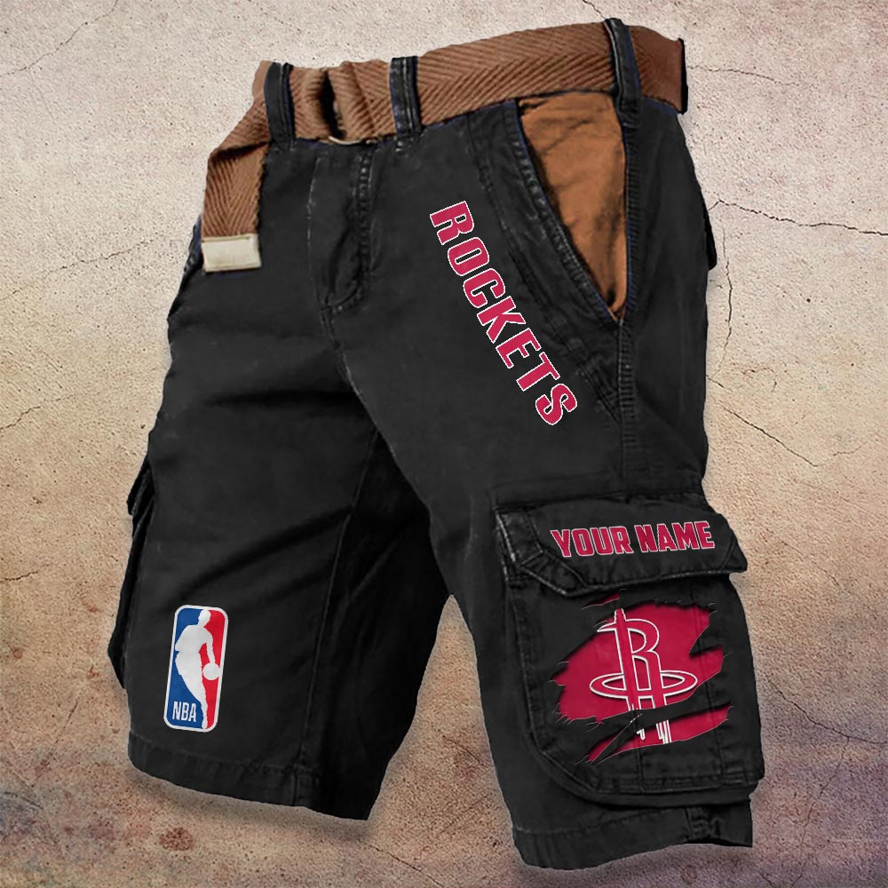 Sportswearmerch Houston Rockets NBA Denim Short For Fan