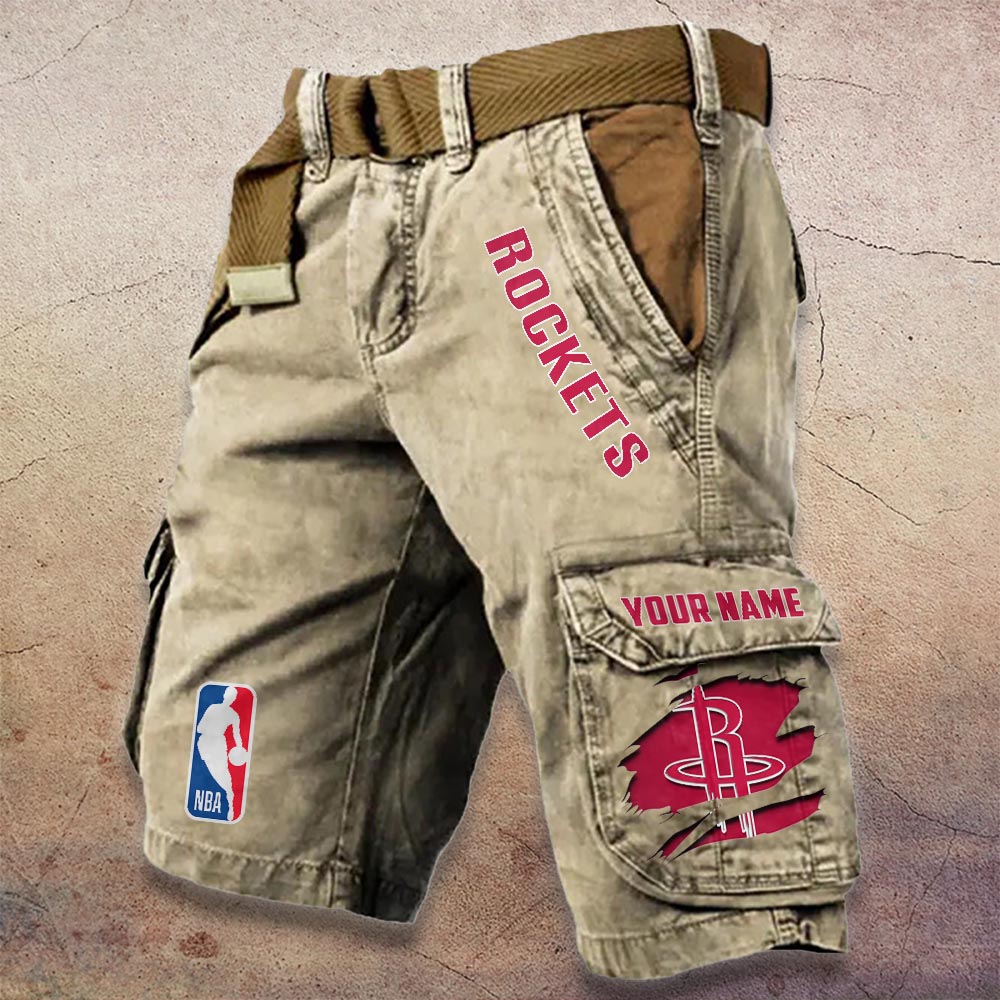 Sportswearmerch Houston Rockets NBA Denim Short For Fan