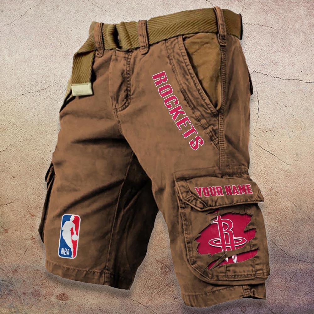 Sportswearmerch Houston Rockets NBA Denim Short For Fan