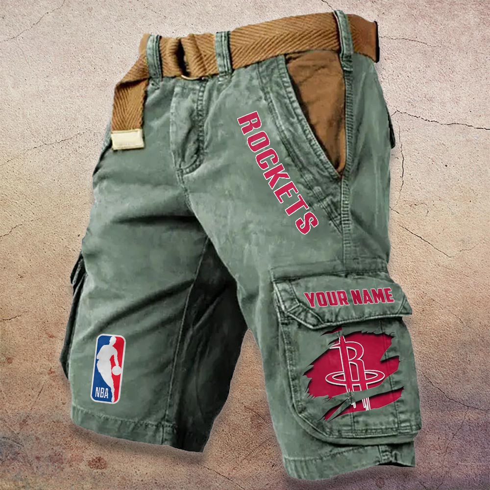 Sportswearmerch Houston Rockets NBA Denim Short For Fan