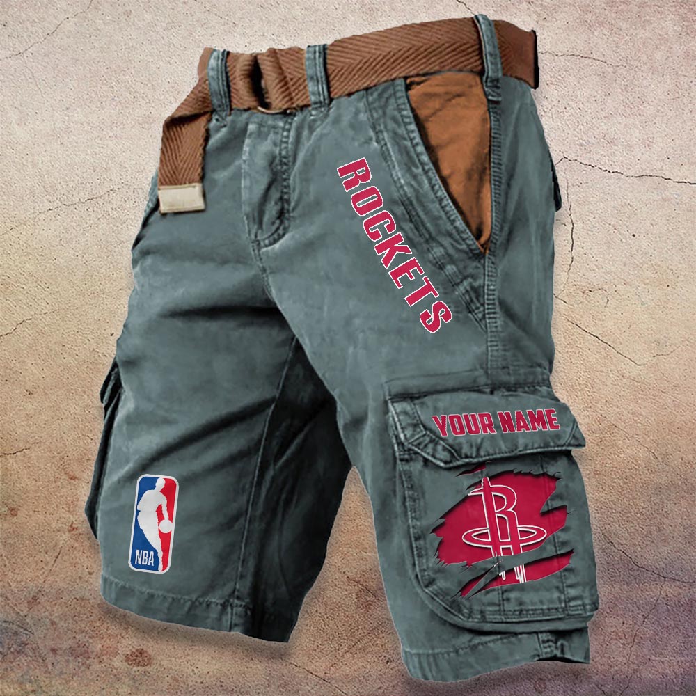 Sportswearmerch Houston Rockets NBA Denim Short For Fan