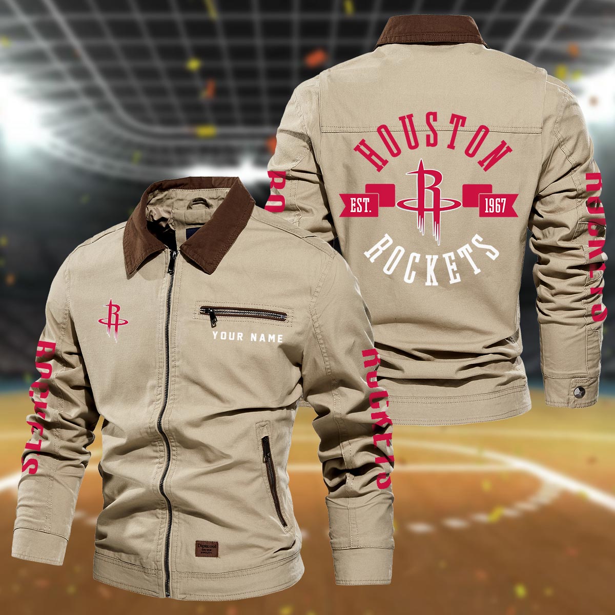 Sportswearmerch Houston Rockets NBA Lapel Jacket For Fan