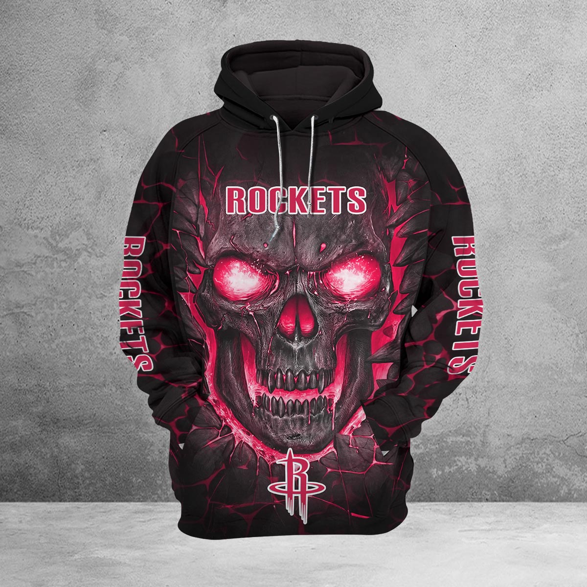 Sportswearmerch Houston Rockets NBA Lava Skull Hoodie For Fan