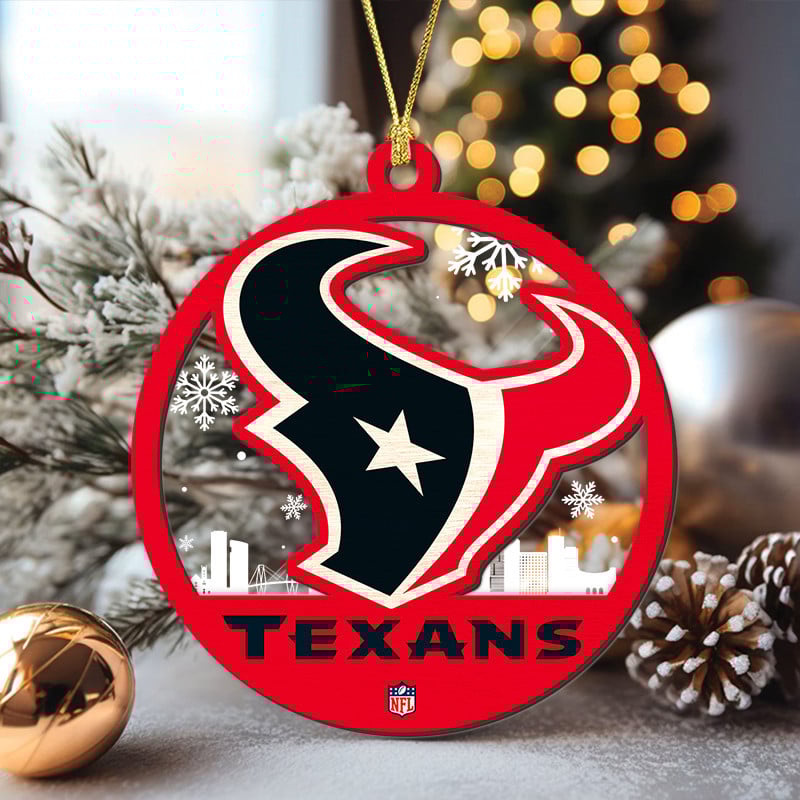 Sportswearmerch Houston Texan NFLs Acrylic Mix Wooden Ornament Gift For Fans