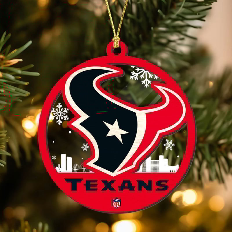 Sportswearmerch Houston Texan NFLs Acrylic Mix Wooden Ornament Gift For Fans