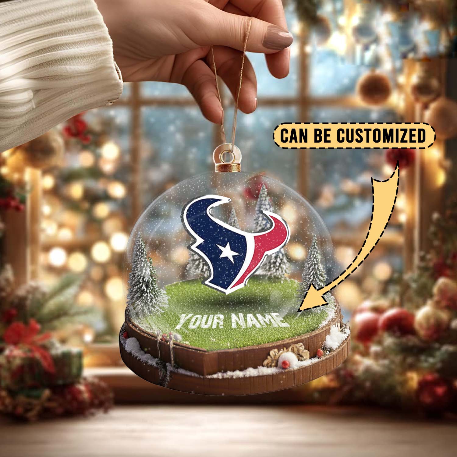 Sportswearmerch Houston Texan NFLs x Christmas Acrylic Ornament Gift For Fans