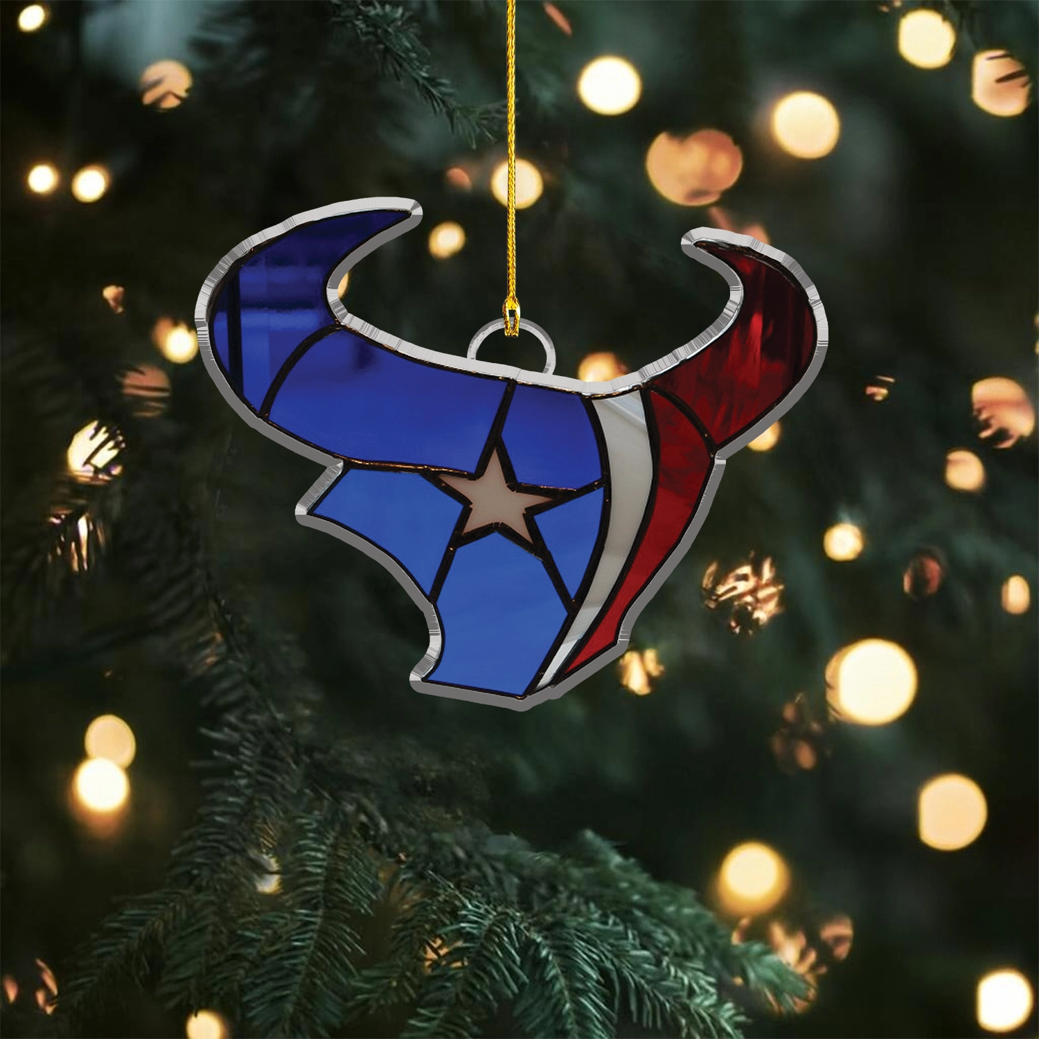Sportswearmerch Houston Texan NFLs x Christmas Acrylic Ornament Gift For Fans