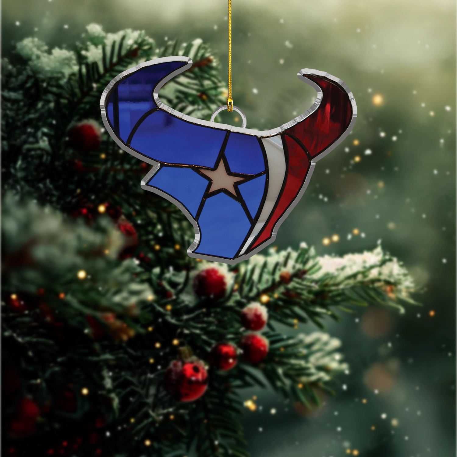 Sportswearmerch Houston Texan NFLs x Christmas Acrylic Ornament Gift For Fans