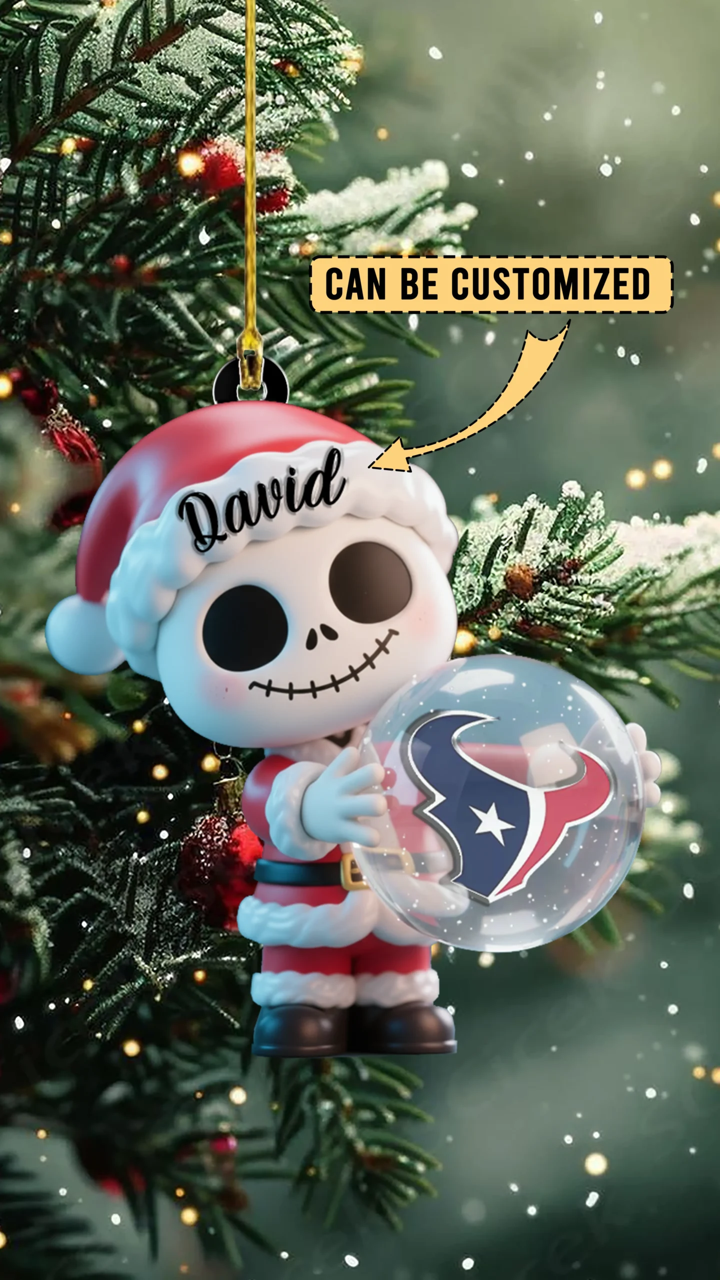 Sportswearmerch Houston Texan NFLs x The Nightmare Before Christmas Acrylic Ornament Gift For Fans