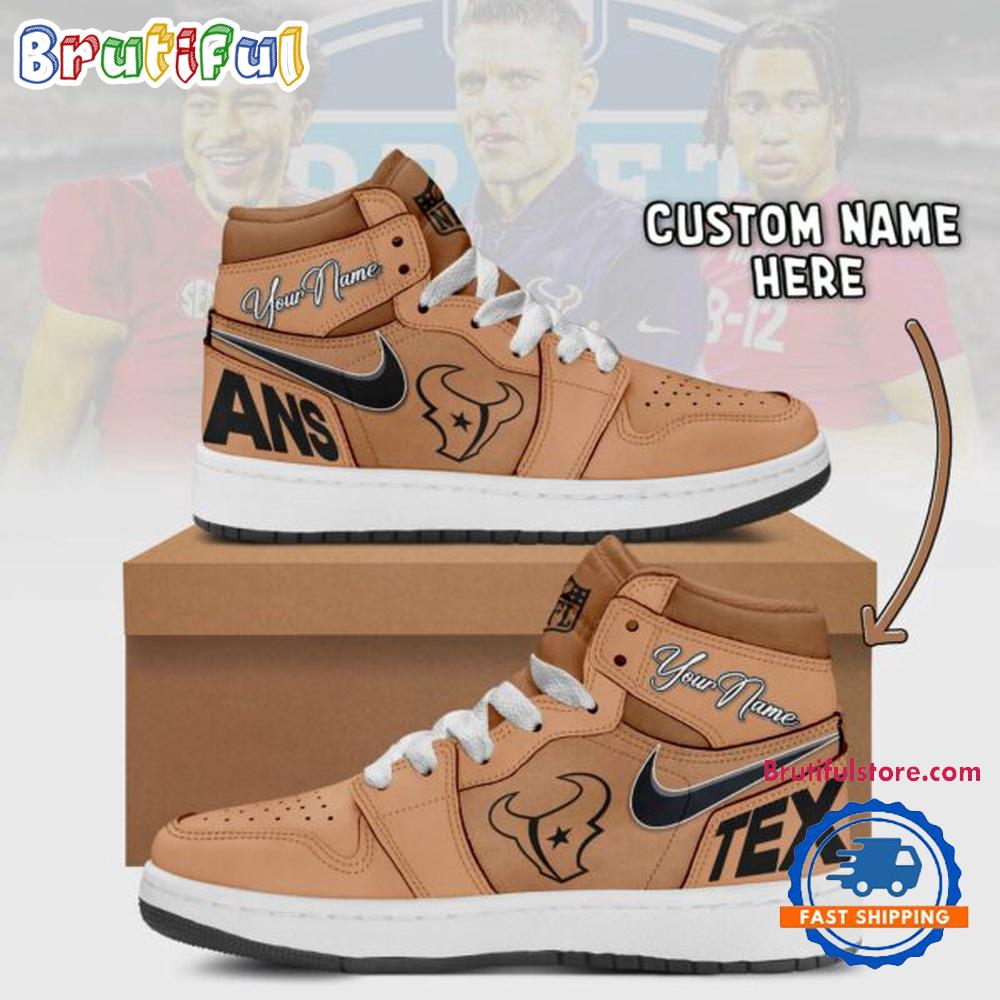 Sportswearmerch Houston Texans NFL AJ1 High Sneakers Shoes For Men And Women