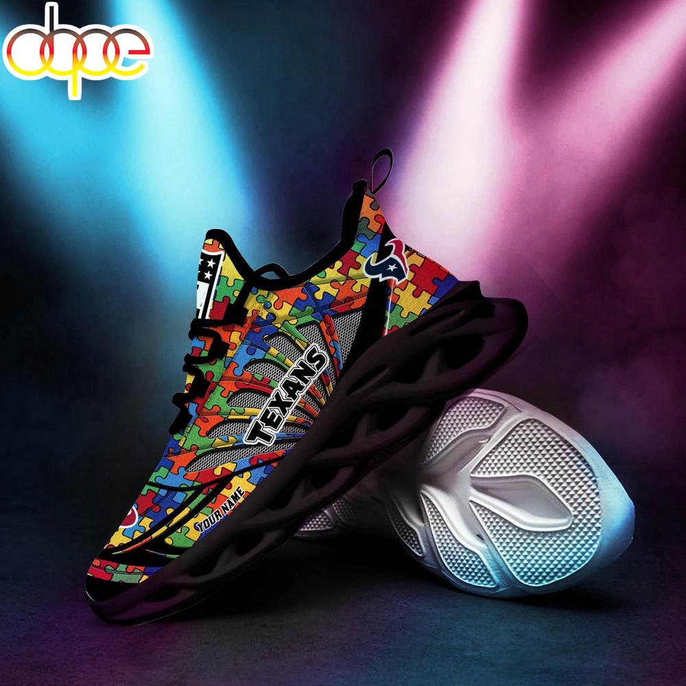 Sportswearmerch Houston Texans NFL Autism Clunky Max Soul Shoes Sneakers For Men And Women