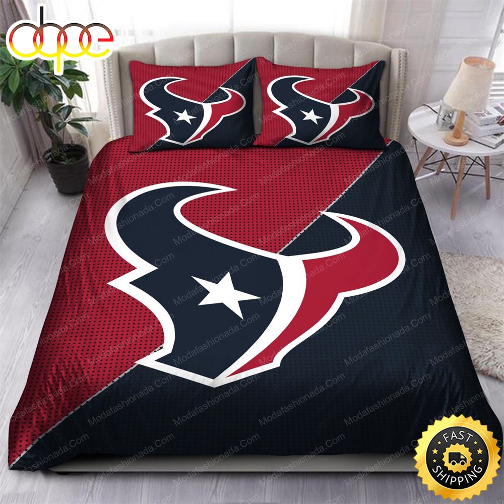 Sportswearmerch Houston Texans NFL Blue Red Bedding Set For Fan