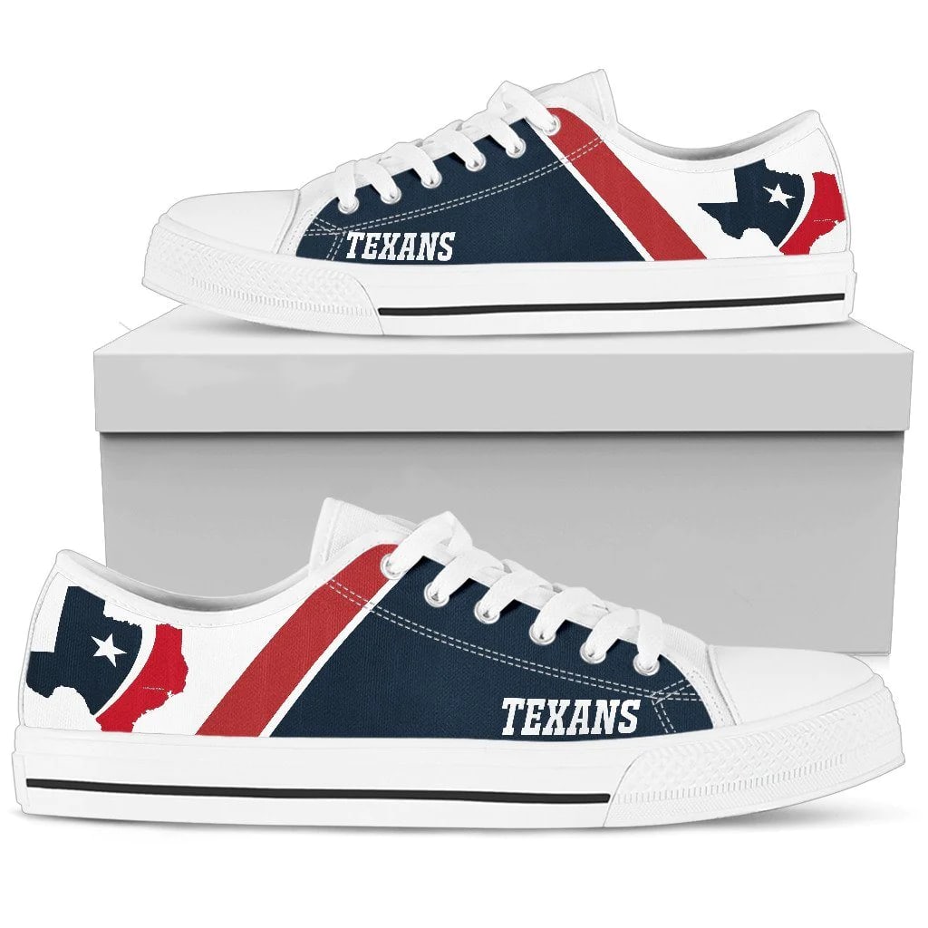 Sportswearmerch Houston Texans NFL Casual White Low Top Canvas Sneakers Shoes For Men And Women