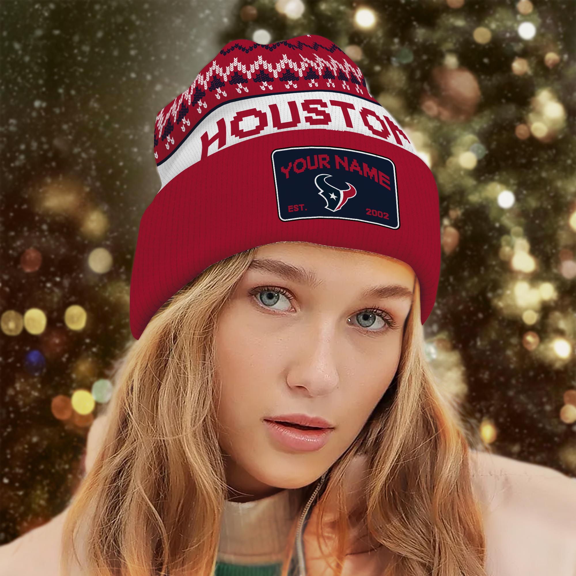 Sportswearmerch Houston Texans NFL Christmas Beanie Hat For Fan