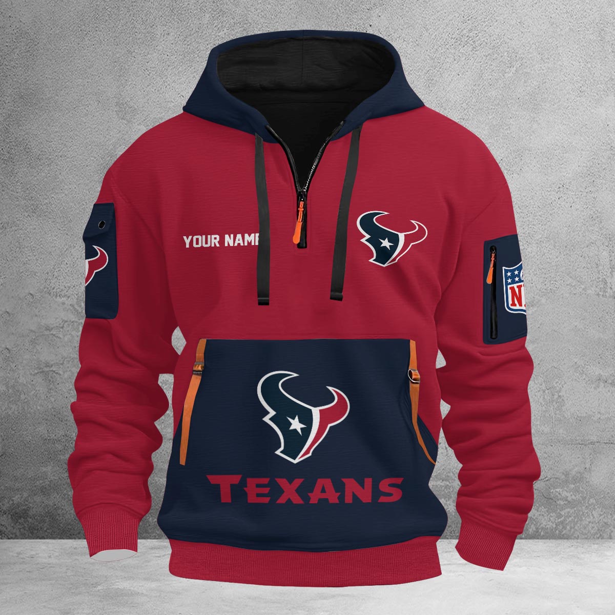 Sportswearmerch Houston Texans NFL D Half Zip Hoodie For Fan