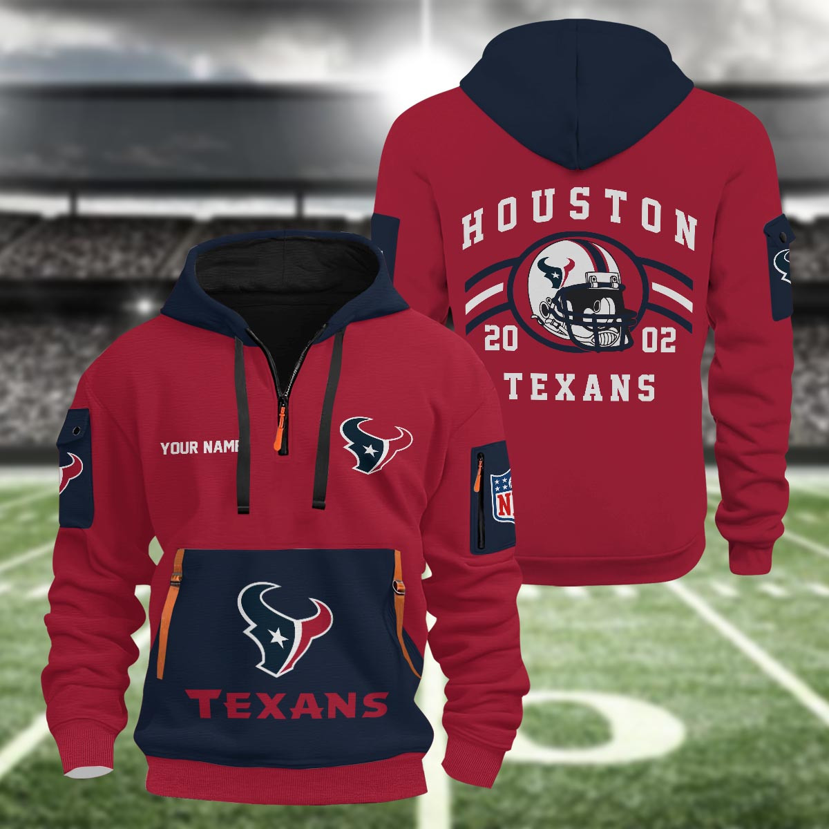 Sportswearmerch Houston Texans NFL D Half Zip Hoodie For Fan