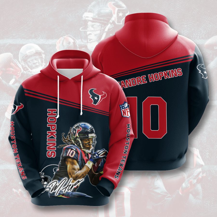 Sportswearmerch Houston Texans NFL DeAndre Hopkins Deep Steel Blue Battle Red Personalized Hoodie For Fan