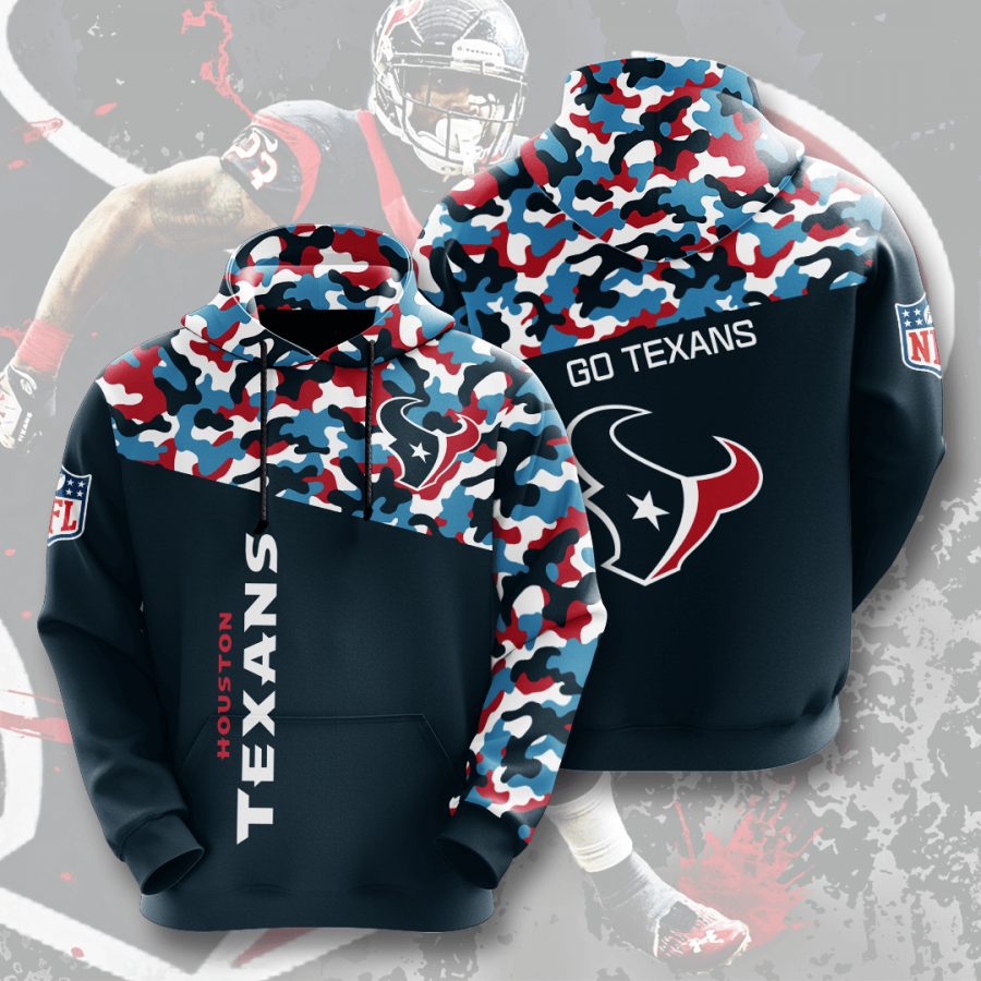Sportswearmerch Houston Texans NFL Deep Steel Blue Battle Red Camo Personalized Hoodie For Fan