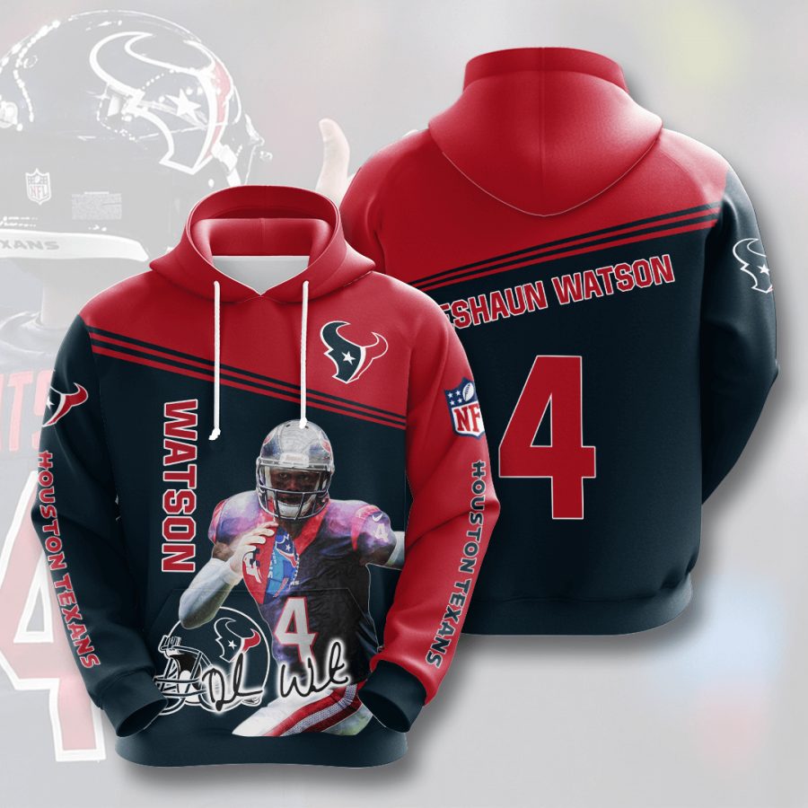 Sportswearmerch Houston Texans NFL Deshaun Watson Deep Steel Blue Battle Red Personalized Hoodie For Fan