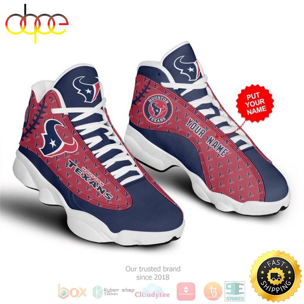 Sportswearmerch Houston Texans NFL Football Custom AJ13 Sneakers Shoes For Men And Women