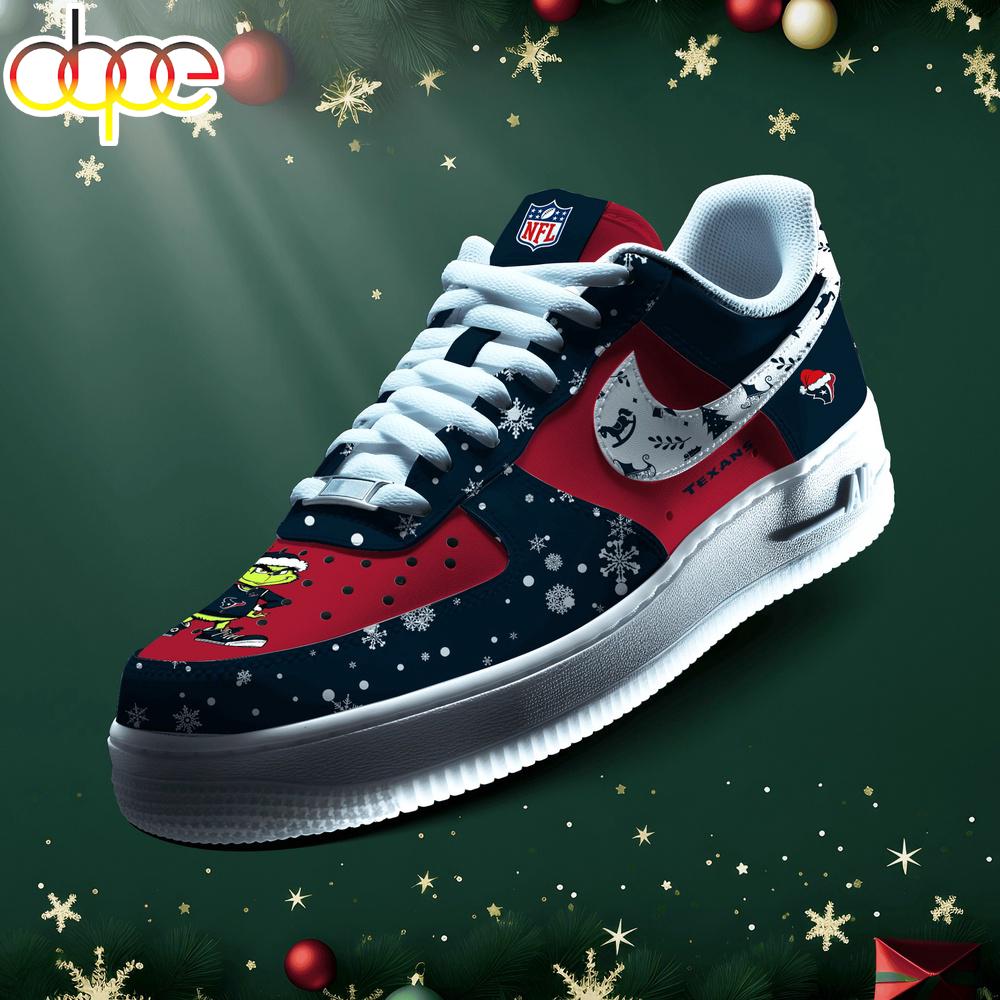 Sportswearmerch Houston Texans NFL Grinch Merry Christmas Air Low-Top Sneakers Shoes For Men And Women