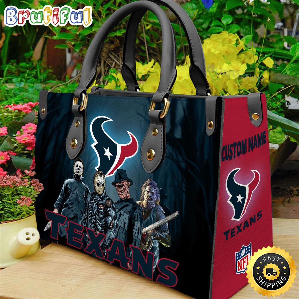 Sportswearmerch Houston Texans NFL Halloween Leather Handbag For Fan