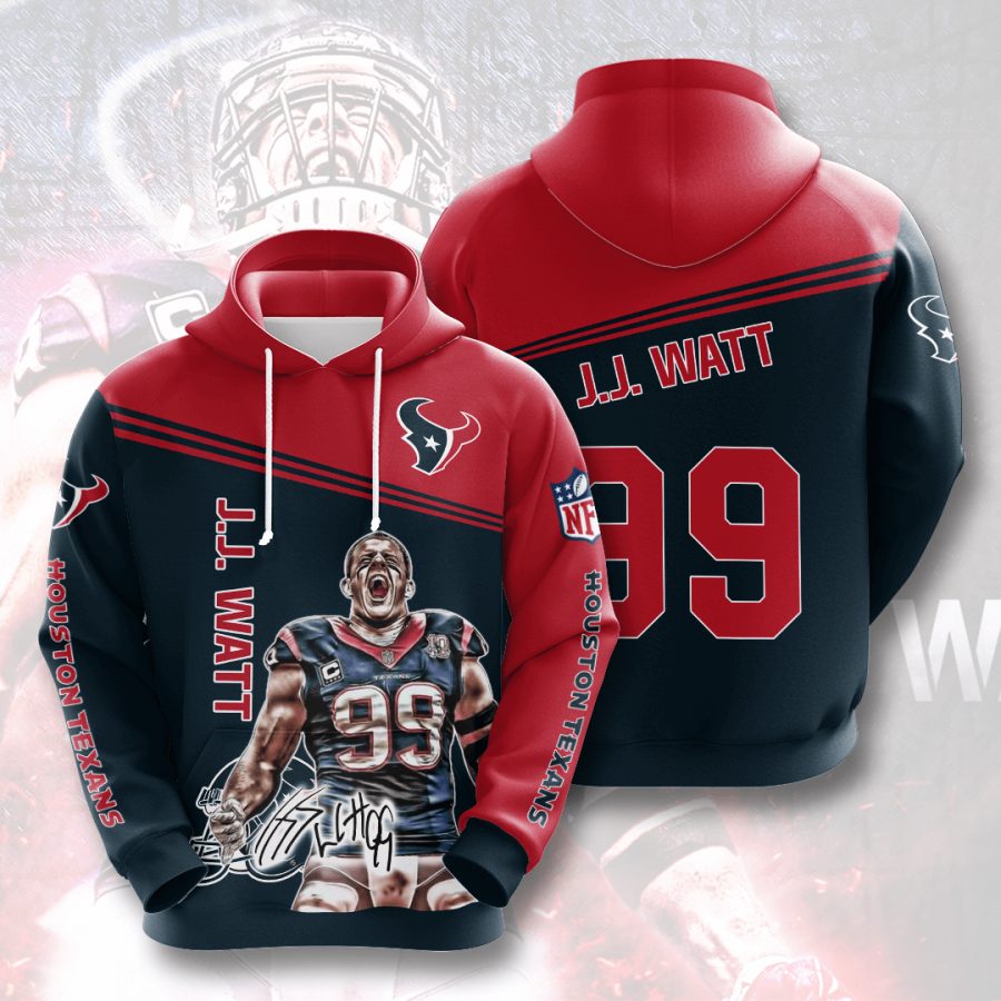 Sportswearmerch Houston Texans NFL J. J. Watt Deep Steel Blue Battle Red Personalized Hoodie For Fan