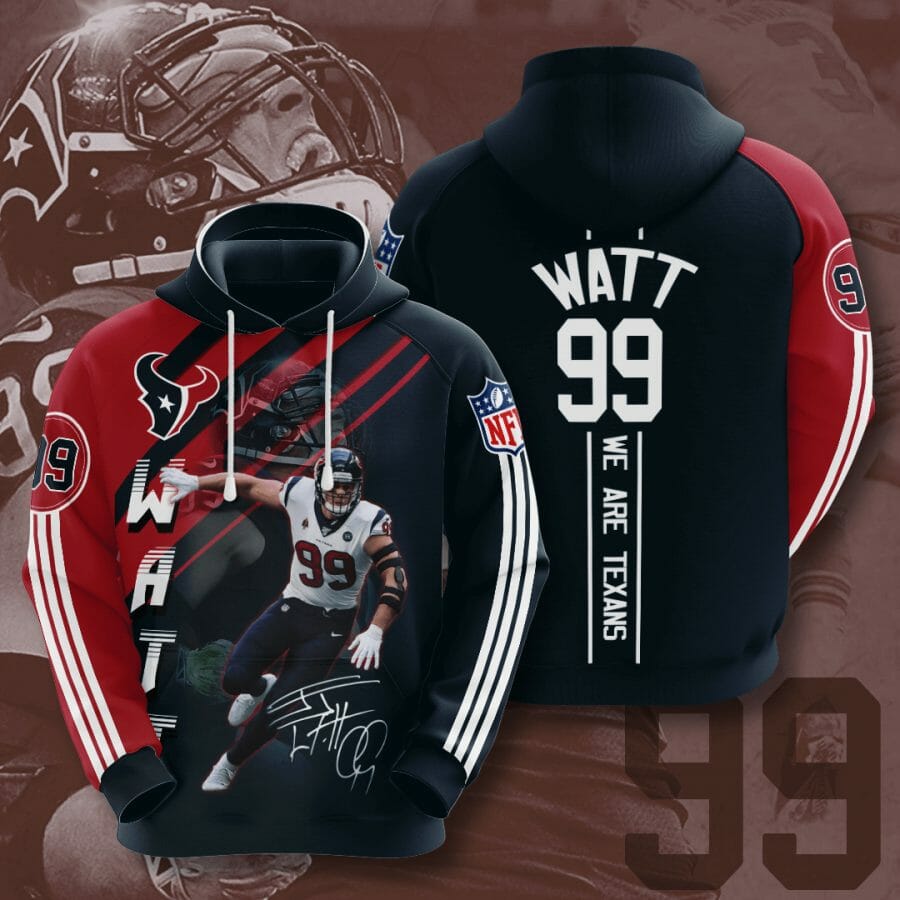 Sportswearmerch Houston Texans NFL J. J. Watt Deep Steel Blue Personalized Hoodie For Fan