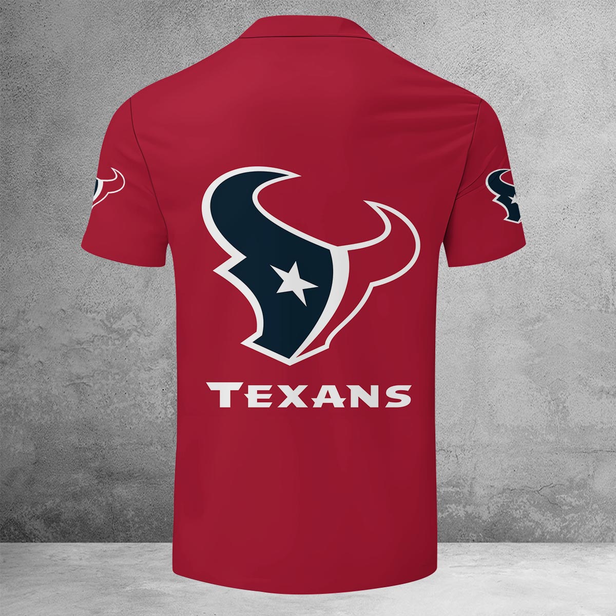Sportswearmerch Houston Texans NFL Lapel Zip Polo Shirt For Fan