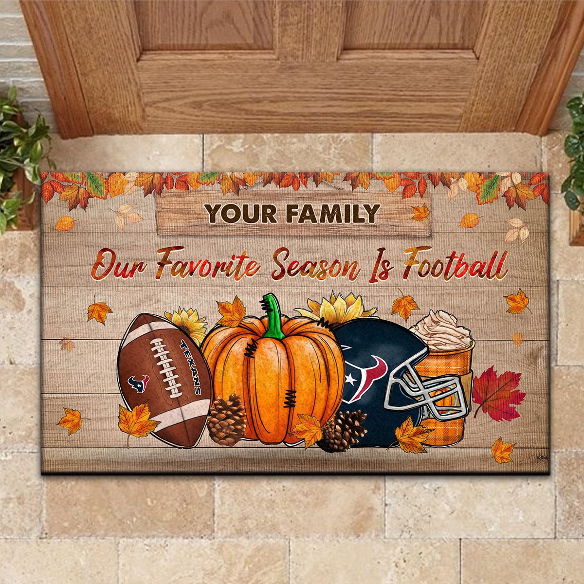 Sportswearmerch Houston Texans NFL Our Favorite Season is Football Doormat For Fan