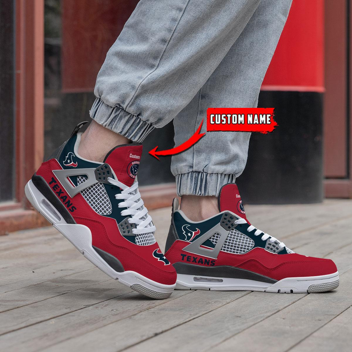 Sportswearmerch Houston Texans NFL Personalized Air Jordan 4 SnAJ4 Sneakers Shoes For Men And Women