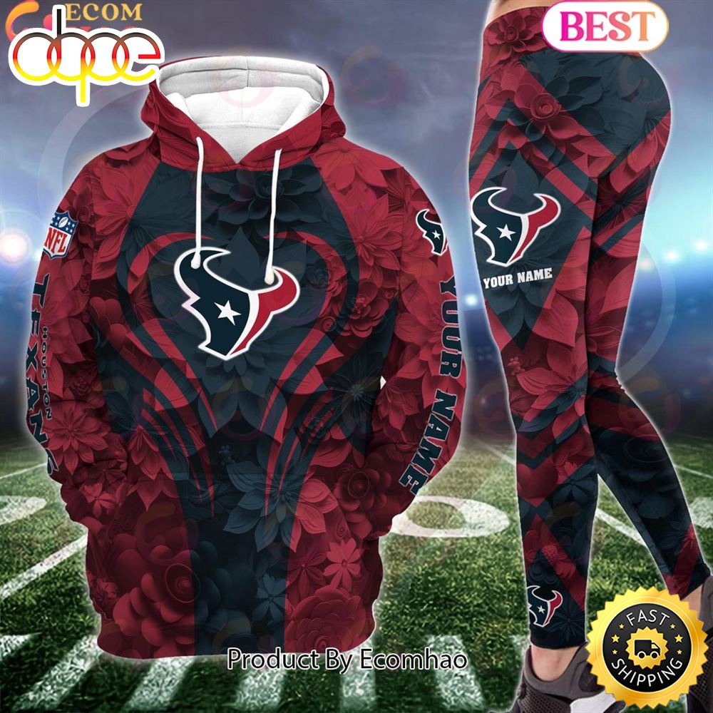Sportswearmerch Houston Texans NFL Special Flowers Design Hoodie And Leggings For Fan