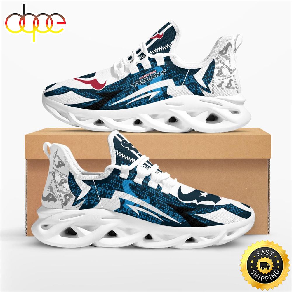 Sportswearmerch Houston Texans NFL Symbol Geometric Pattern Max Soul Shoes Sneakers For Men And Women