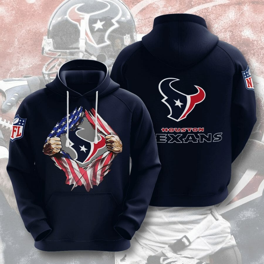 Sportswearmerch Houston Texans NFL Tearing Open Logo Personalized Hoodie For Fan