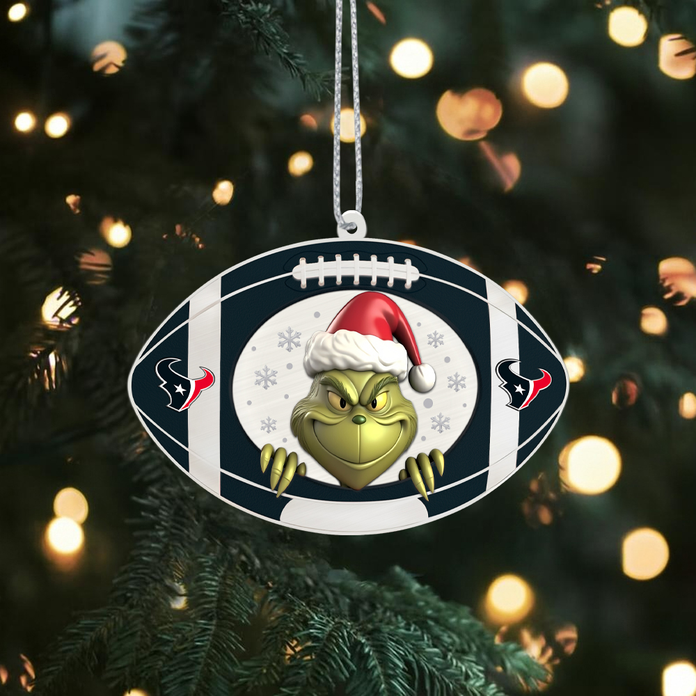 Sportswearmerch Houston Texans NFL The Grinch x Christmas Acrylic Ornament Gift For Fan