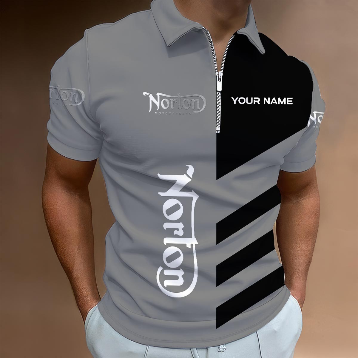 Sportswearmerch Hyundai Car Lapel Zip Polo Shirt For Fan