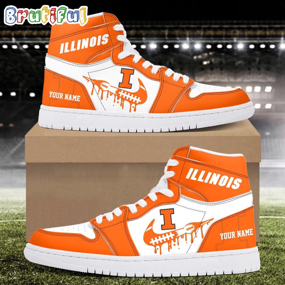 Sportswearmerch Illinois Fighting Illini NCAA AJ1 High Sneakers Shoes For Men And Women