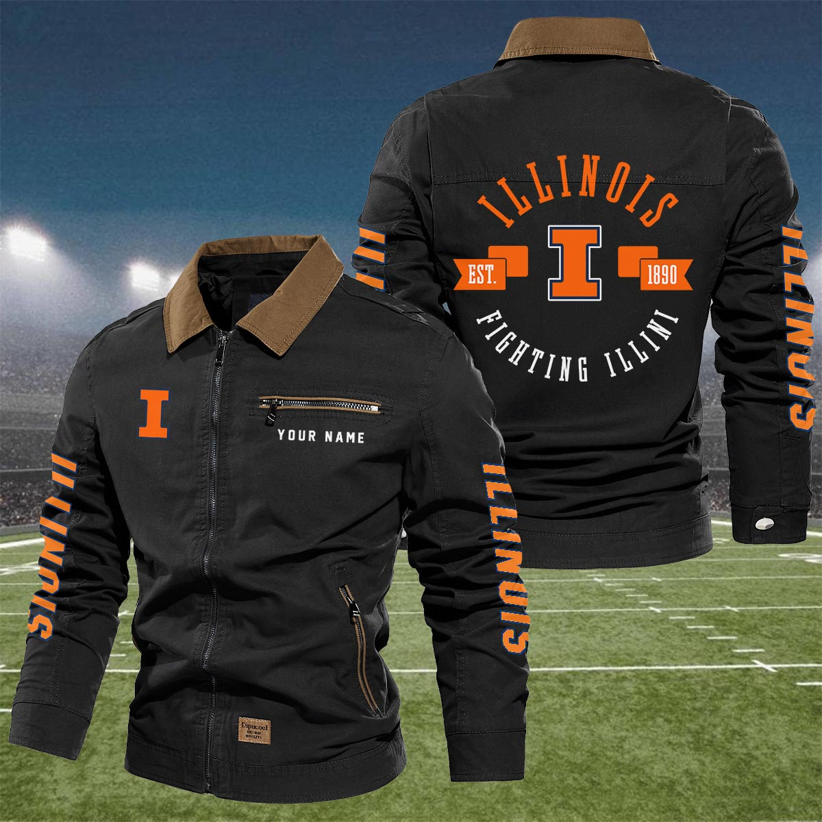 Sportswearmerch Illinois Fighting Illini NCAA Lapel Jacket For Fan