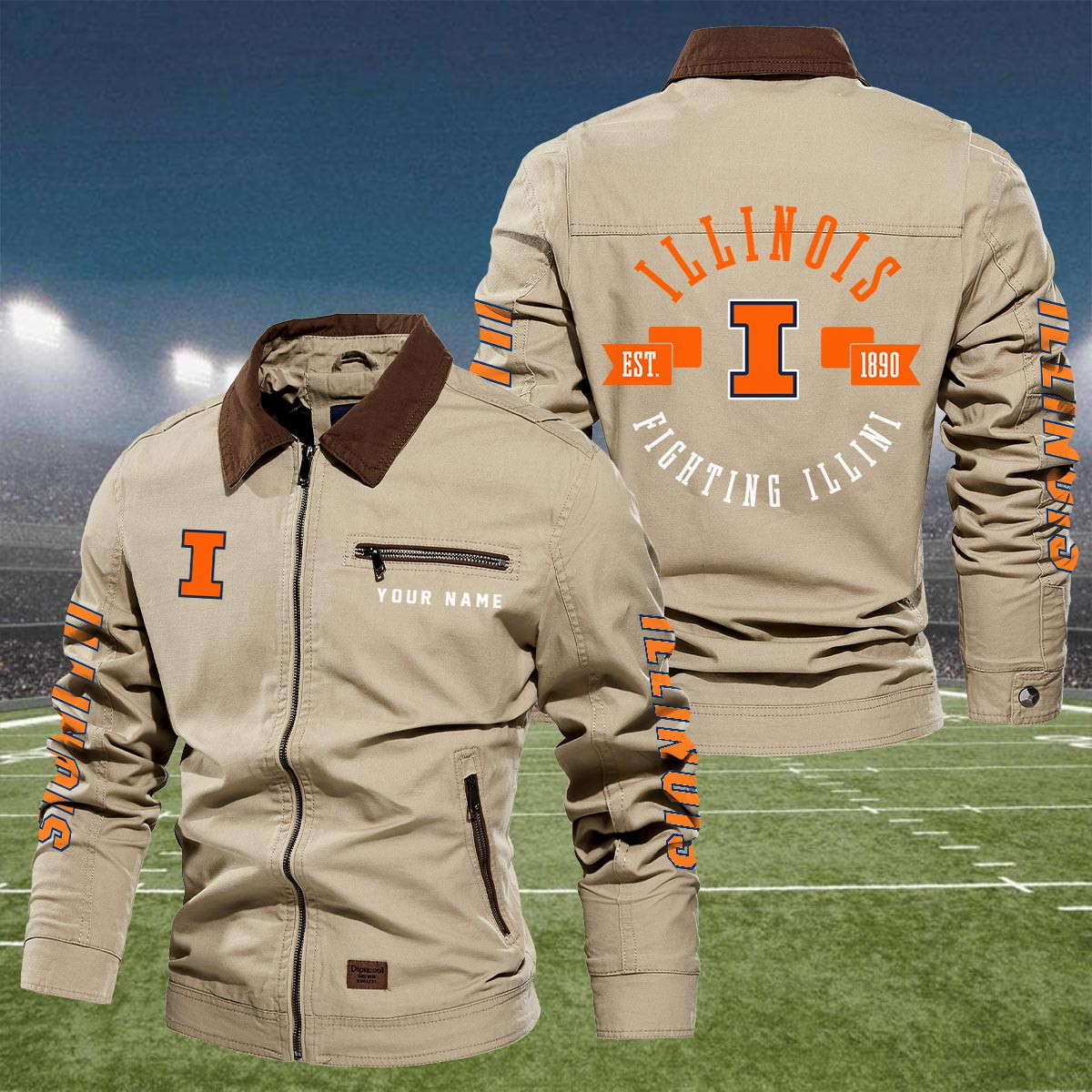 Sportswearmerch Illinois Fighting Illini NCAA Lapel Jacket For Fan