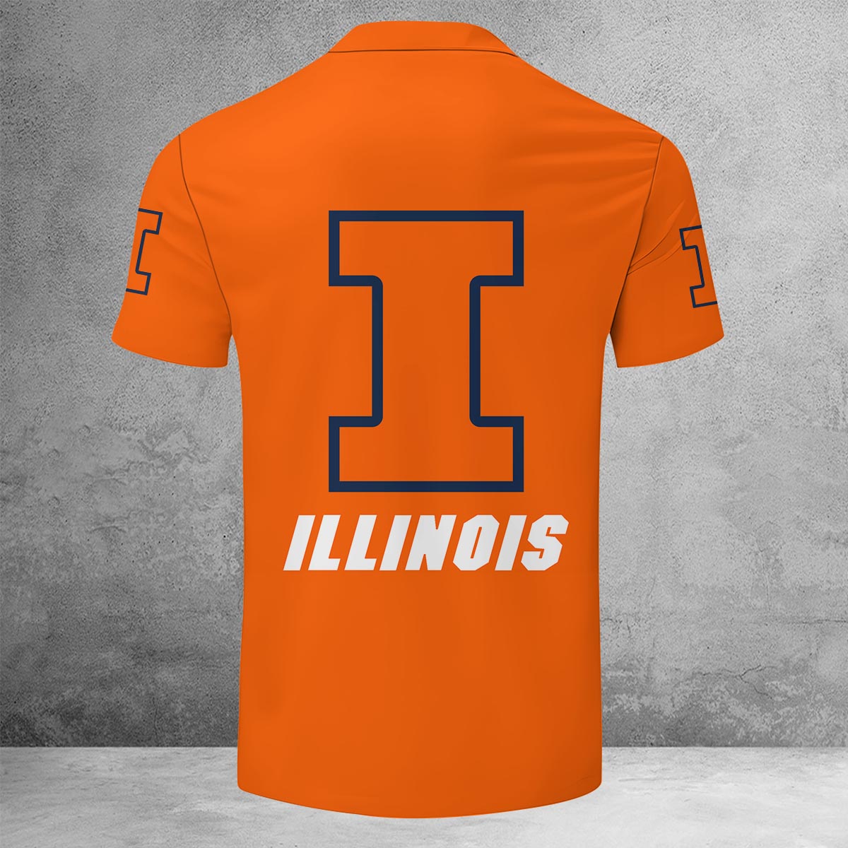 Sportswearmerch Illinois Fighting Illini NCAA Lapel Zip Polo Shirt For Fan