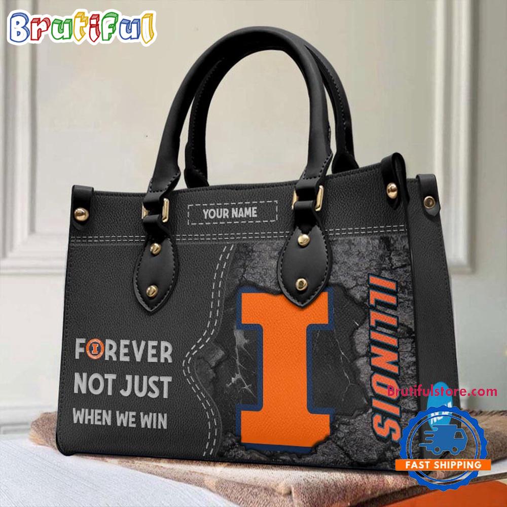 Sportswearmerch Illinois Fighting Illini NCAA Leather Hand Bag For Fan