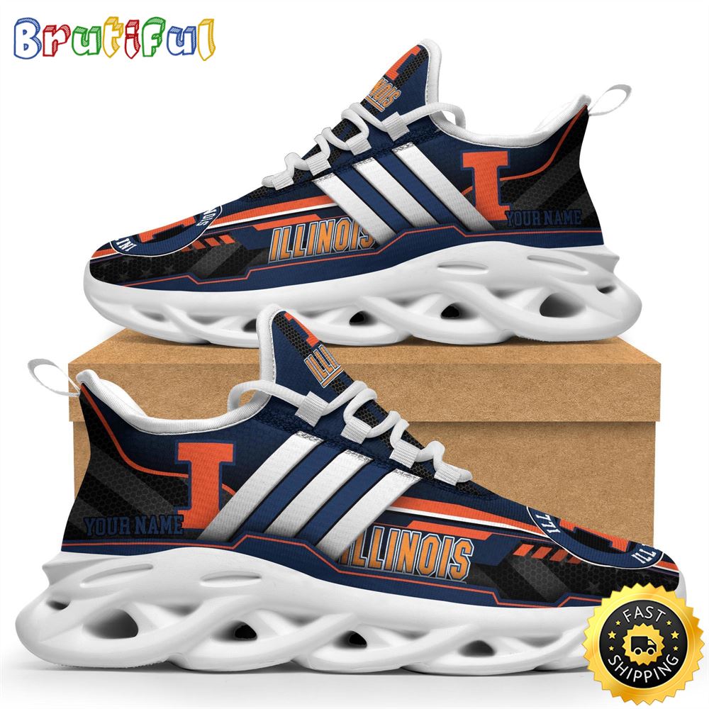 Sportswearmerch Illinois Fighting Illini NCAA Max Soul Shoes Sneakers For Fan