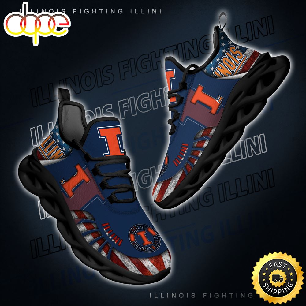 Sportswearmerch Illinois Fighting Illini NCAA Max Soul Shoes Sneakers For Men And Women