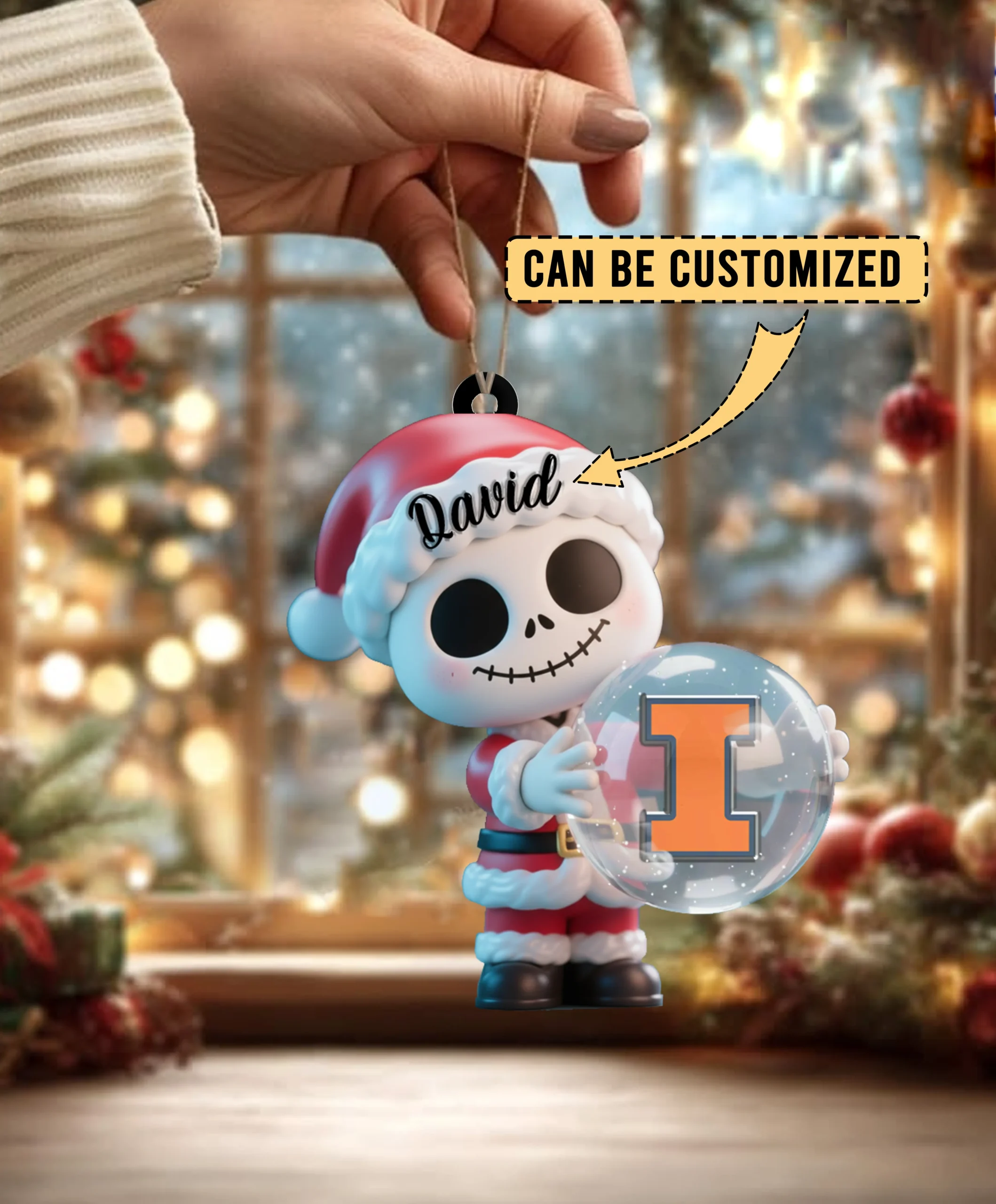 Sportswearmerch Illinois Fighting Illini NCAA x The Nightmare Before Christmas Acrylic Ornament Gift For Fans