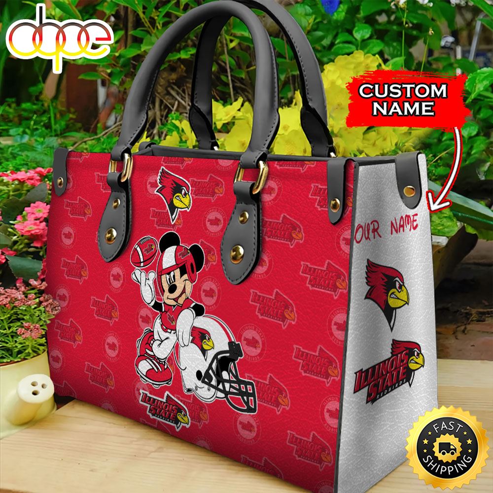 Sportswearmerch Illinois State Redbirds NCAA Mickey Leather Bag For Fan